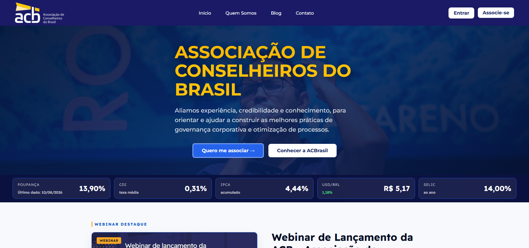 Demonstração da nova interface responsiva do site ACBrasil